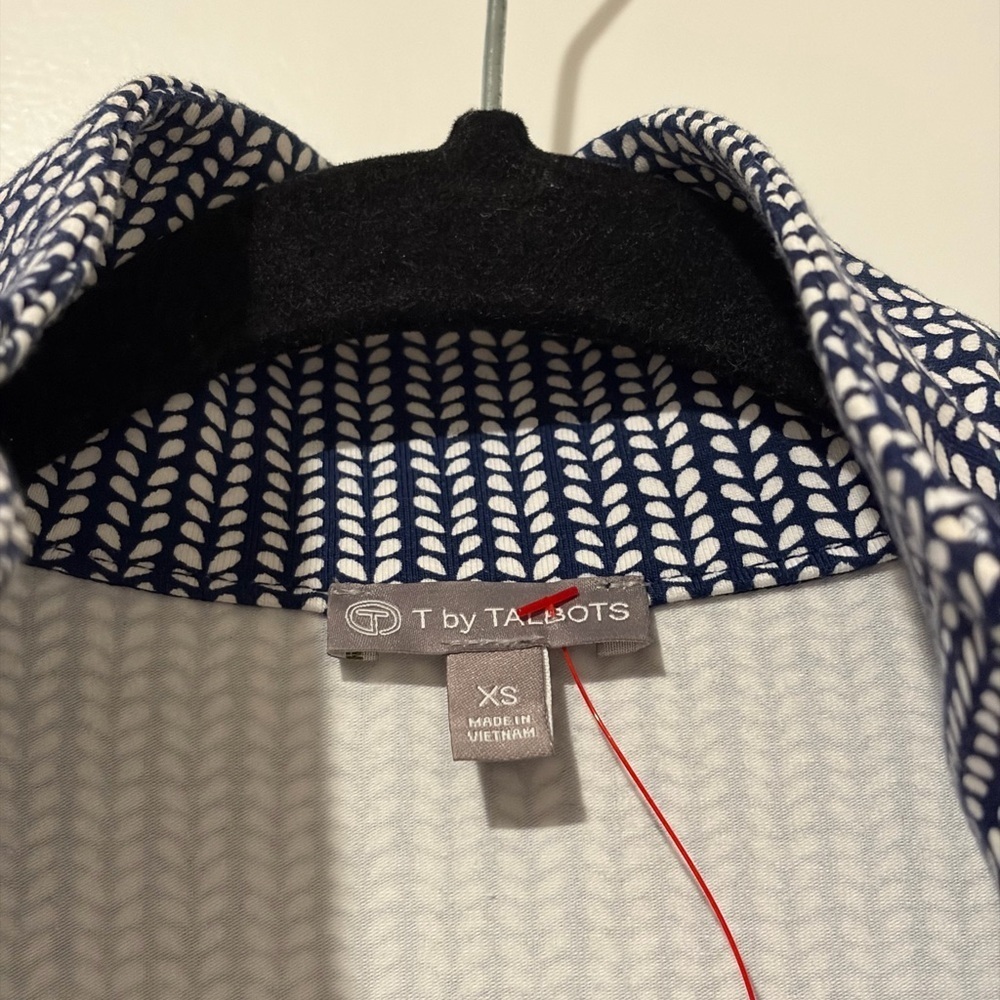 Talbots Navy and White Patterned Jacket - Picture 2 of 2